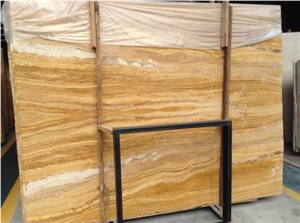 Filled and Honed Golden Yellow Travertine Tiles