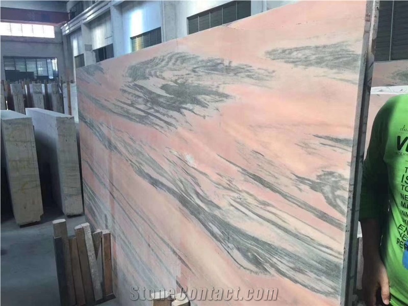 Polished Leonardo Da Vinci Pink Marble Slabs Tiles