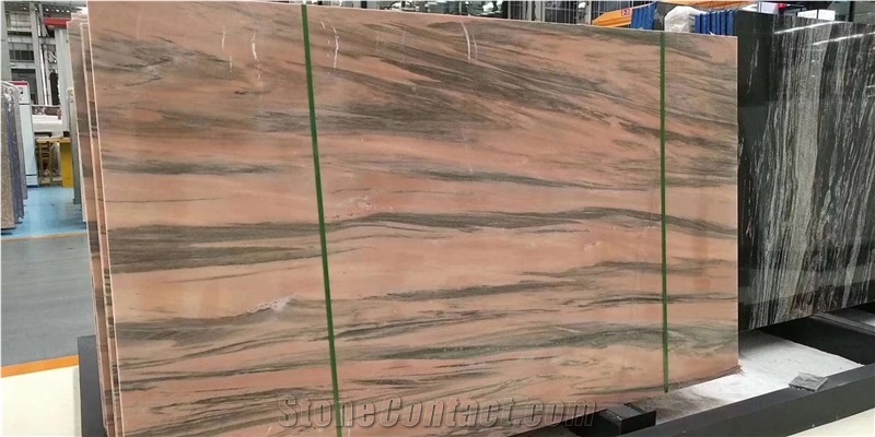 Polished Leonardo Da Vinci Pink Marble Slabs Tiles