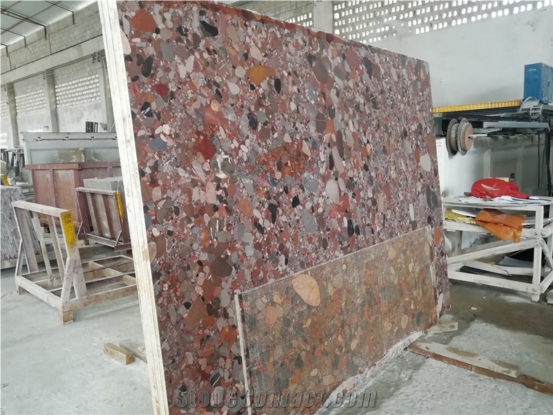 Polished Rain Pebble Granite Stone Pattern Slabs