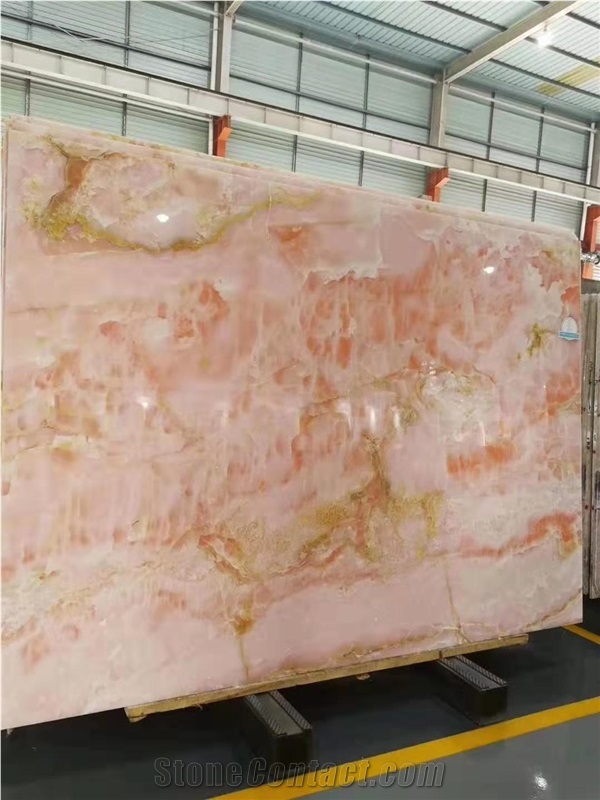 Polishing Red Pink Onyx Slabs Tiles for Floor Wall