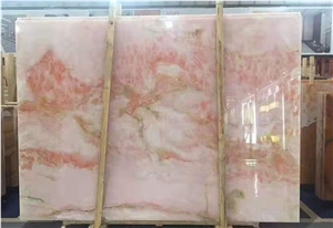 Polishing Red Pink Onyx Slabs Tiles for Floor Wall