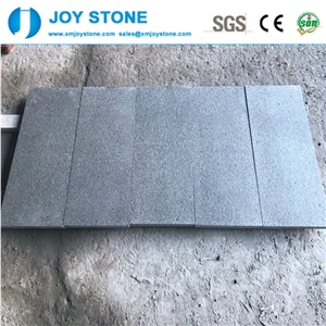 Black Basalt Flamed Brushed Granite Tiles 100x100