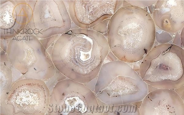 Agate Natural White Semi Precious Stone Wall