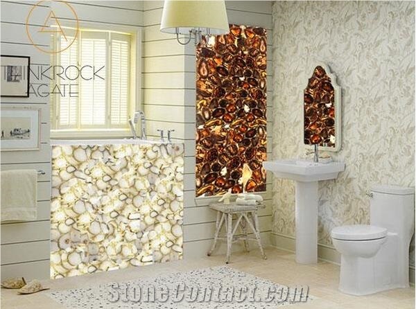Agate Natural White Semi Precious Stone Wall