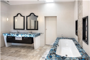 Blue Agate Countertops,Semiprecious Stone Tops Blue Agate Countertops,Semiprecious Stone Tops