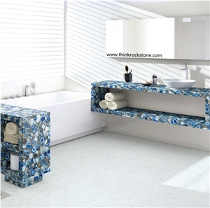 Blue Agate Countertops,Semiprecious Stone Tops