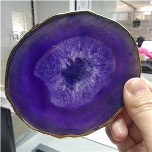 Natural Agate Slices Geode Stones Beverage Coaster