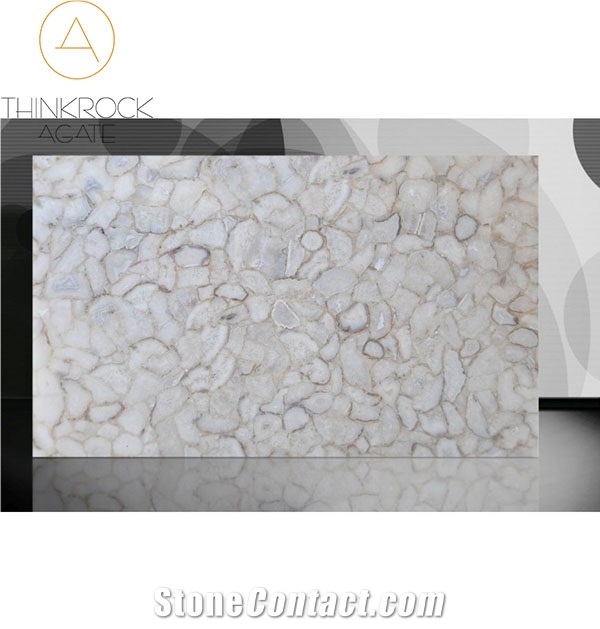 Natural Semi Precious Stone, White Agate Tiles