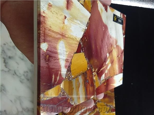 Orange Wooden Fossil Tile,Agate Semiprecious Stone