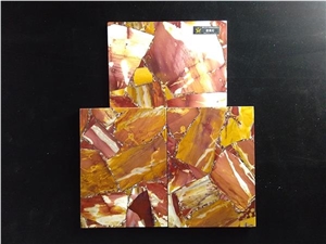 Orange Wooden Fossil Tile,Agate Semiprecious Stone