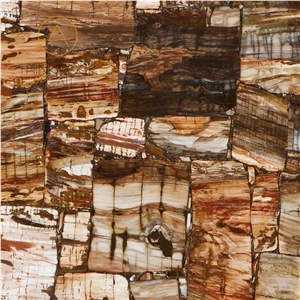 Petrified Wood Dark Brown Semi-Precious Stone Slab