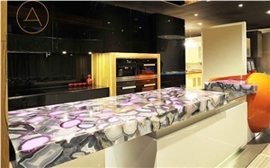 Purple Agate Translucent Kitchen Tops, Worktops Purple Agate Translucent Kitchen Tops, Worktops