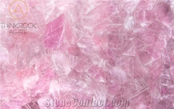 Semi Precious Stone, Pink Crystal Customized Panel