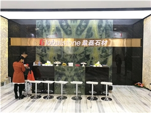China Peacock Green Slabs Tiles for Interior Wall
