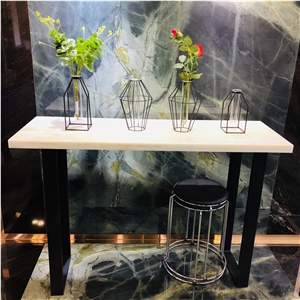 China Peacock Green Slabs Tiles for Interior Wall