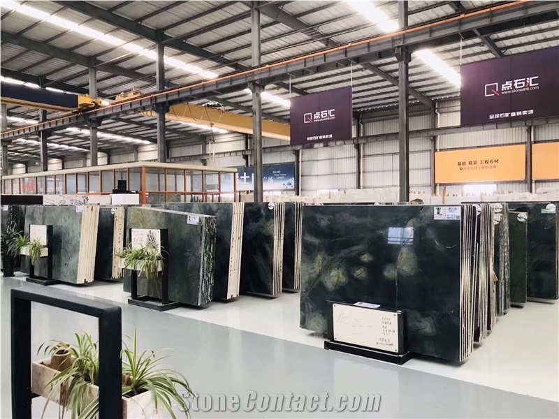 China Peacock Green Slabs Tiles for Interior Wall