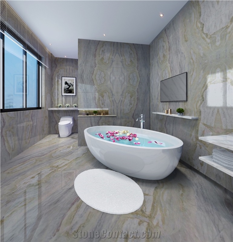 Magic Seaweed Green Marble Slabs Bathroom Tiles