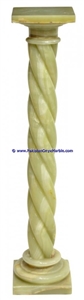 Afghan Green Onyx Pedestals Hand Carved Pillars