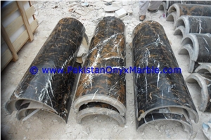 Black Gold Marble Columns Pillars Hollow