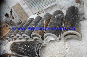 Black Gold Marble Columns Pillars Hollow
