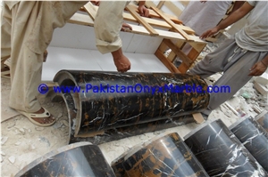 Black Gold Marble Columns Pillars Hollow