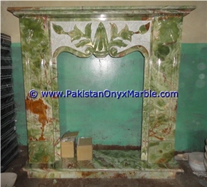 Dark Green Onyx Fireplaces Hand Carved