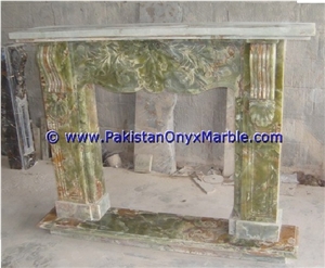 Dark Green Onyx Fireplaces Hand Carved