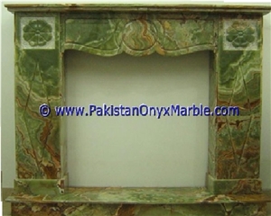 Dark Green Onyx Fireplaces Hand Carved