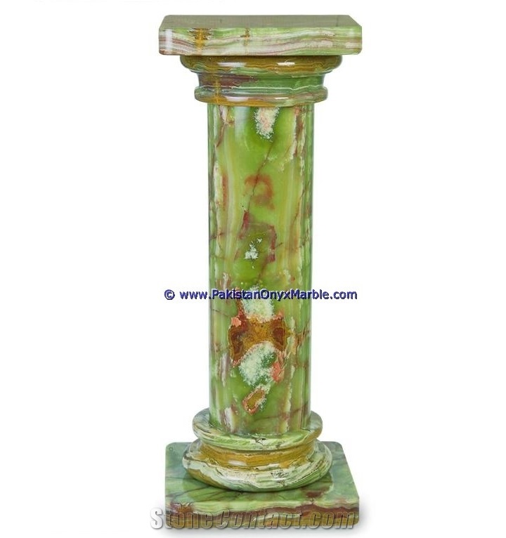 Dark Green Onyx Pedestal Columns