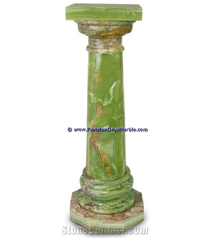 Dark Green Onyx Pedestal Columns