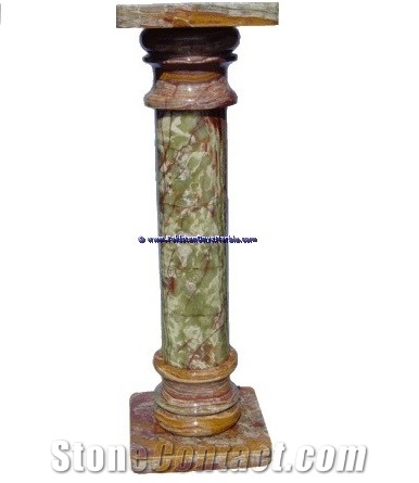 Dark Green Onyx Pedestal Columns
