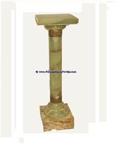 Green Onyx Pedestals Hand Carved Pillars