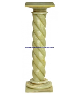 Green Onyx Pedestals Hand Carved Pillars