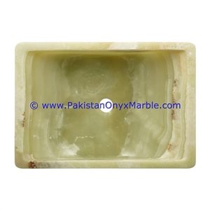 Green Onyx Rectangle Shaped Sinks Basins