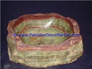 Green Onyx Rough Rectangle Shaped Sinks Basins