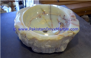 Green Onyx Rough Rectangle Shaped Sinks Basins