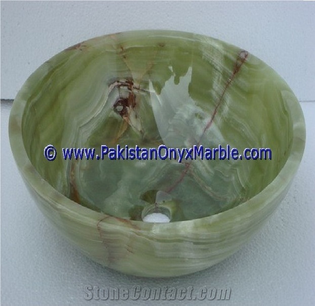 Green Onyx Round Bowl Sinks Basins Collection
