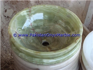 Green Onyx Round Bowl Sinks Basins Collection