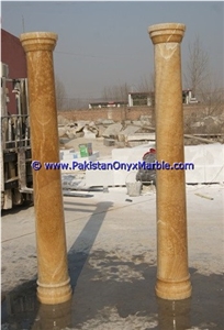 Honey Onyx Columns Handcarved Pillars