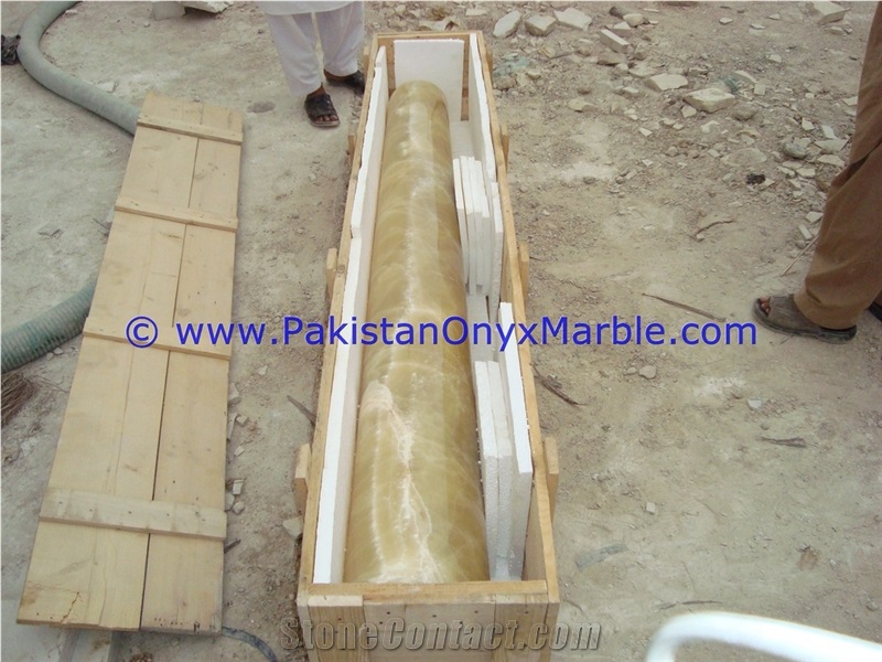 Honey Onyx Columns Handcarved Pillars