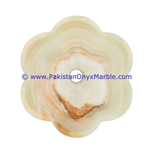 Jade Green Onyx Flower Shaped Sinks Basins