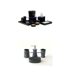 Jet Black Marble Bathroom Accessories Set Jet Black Tumbler