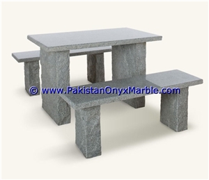 Jet Black Marble Benches Table Natural Stone Jet Black