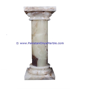 Light Green Onyx Columns Handcarved Pillars