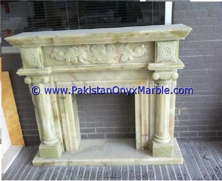 Light Green Onyx Fireplaces