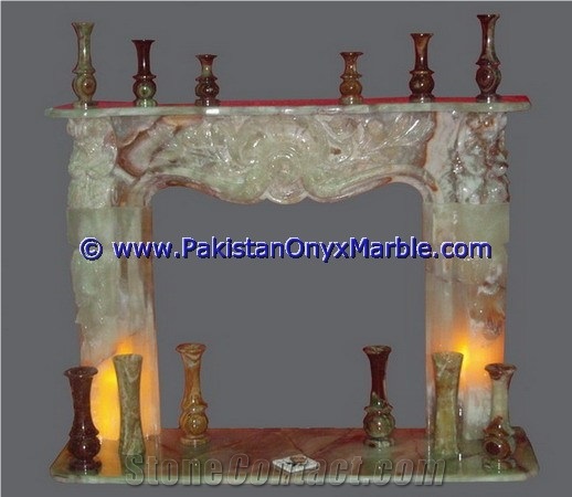 Light Green Onyx Fireplaces