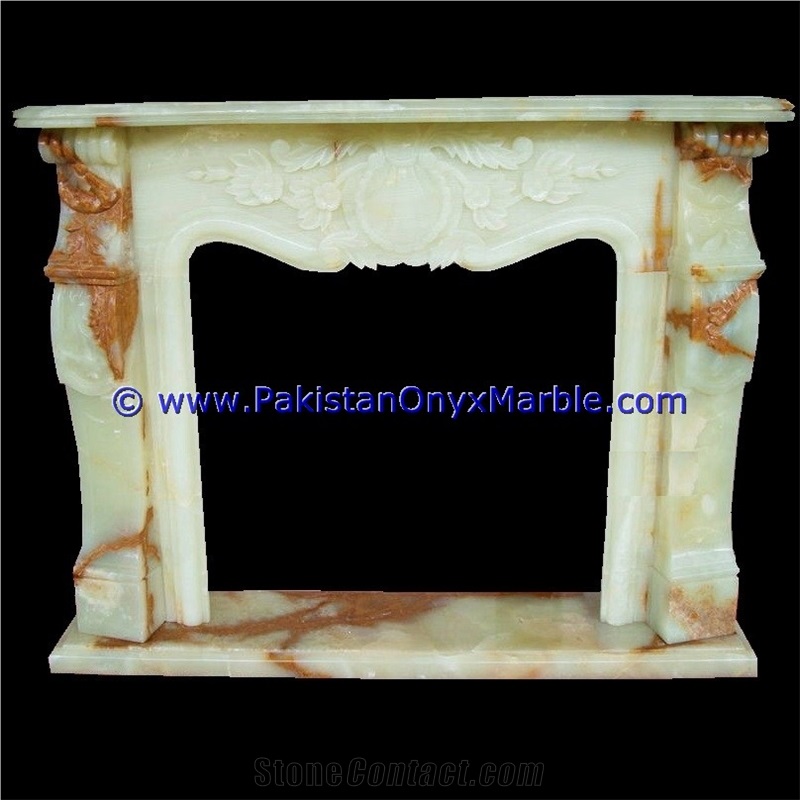Light Green Onyx Fireplaces