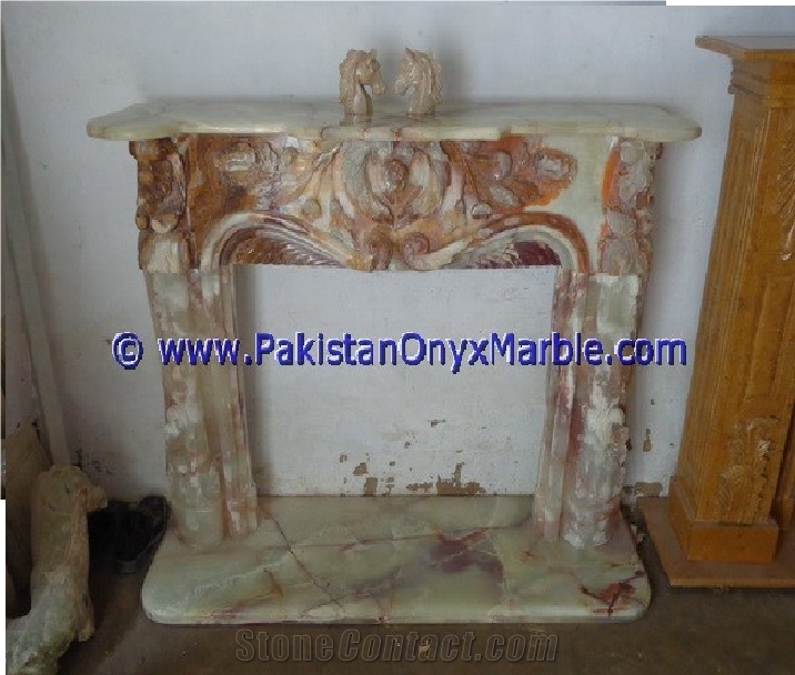 Light Green Onyx Fireplaces