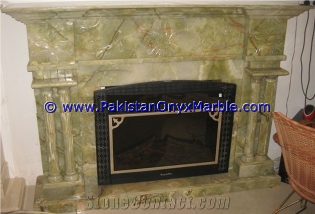 Light Green Onyx Fireplaces